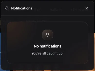The notification surface showing that there are no current attention items.